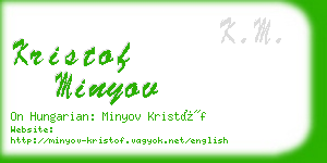 kristof minyov business card